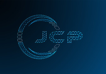JCP low poly letter logo vector design. JCP lower poly logo design. Low poly logo.