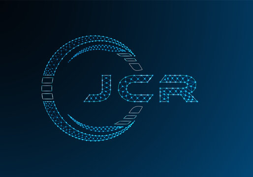 JCR low poly letter logo vector design. JCR lower poly logo design. Low poly logo.