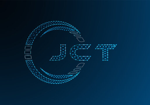 JCT low poly letter logo vector design. JCT lower poly logo design. Low poly logo.