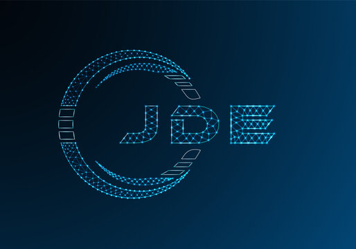 JDE low poly letter logo vector design. JDE lower poly logo design. Low poly logo.