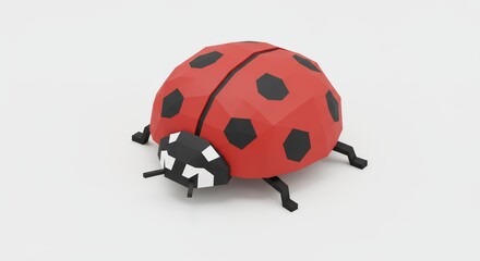 Obraz premium Low Poly Ladybug 3D Render