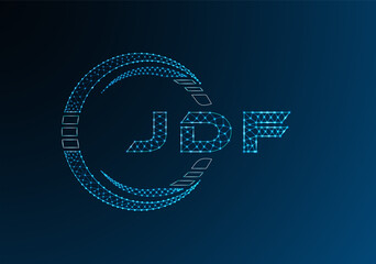 JDF low poly letter logo vector design. JDF lower poly logo design. Low poly logo.