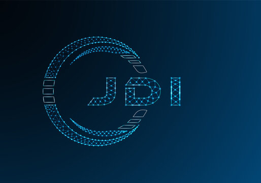 JDI low poly letter logo vector design. JDI lower poly logo design. Low poly logo.