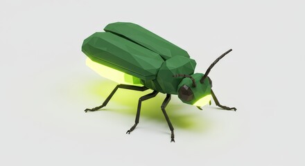 Low-Poly Green Firefly 3D Render
