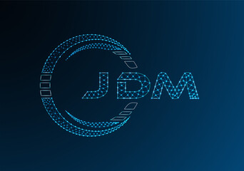 JDM low poly letter logo vector design. JDM lower poly logo design. Low poly logo.