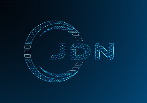 JDN low poly letter logo vector design. JDN lower poly logo design. Low poly logo.
