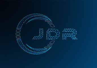 JDR low poly letter logo vector design. JDR lower poly logo design. Low poly logo.