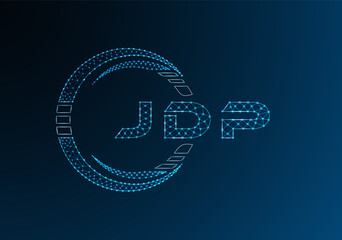 JDP low poly letter logo vector design. JDP lower poly logo design. Low poly logo.