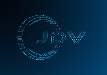 JDV low poly letter logo vector design. JDV lower poly logo design. Low poly logo.