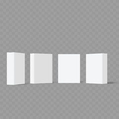 Set of Blank White Product Box Mockups from Various Angles .Vector