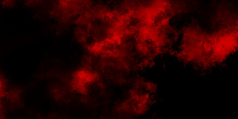 Toned night sky with fluffy soft clouds, Smoke from fireless candle on dark wall background, Red clouds in the black sky. surreal background with copy space for  design.