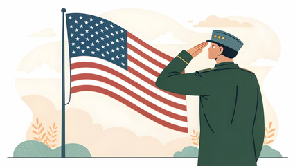 Independence Day USA Illustration – Stars, Stripes, Fireworks, and Festive Icons”