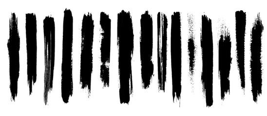 Set of vector brush strokes illustration