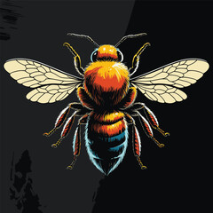 detailed and realistic bee vector image