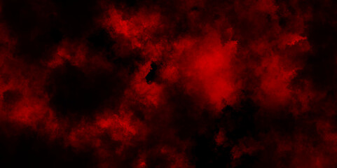 Toned night sky with fluffy soft clouds, Smoke from fireless candle on dark wall background, Red clouds in the black sky. surreal background with copy space for  design.