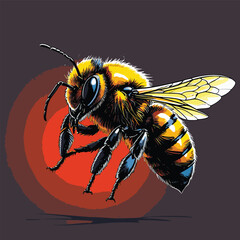 detailed and realistic bee vector image