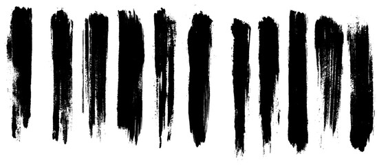 Brush lines set. Vector illustration