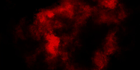Toned night sky with fluffy soft clouds, Smoke from fireless candle on dark wall background, Red clouds in the black sky. surreal background with copy space for  design.