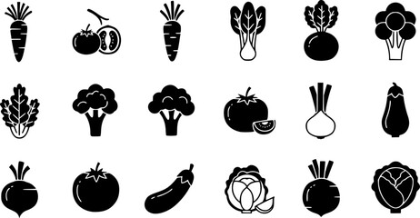 fresh vegetable icon collection vector illustration
