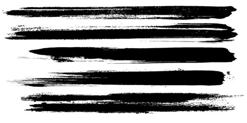 Black and white stripes set isolated on white background. Vector illustration.