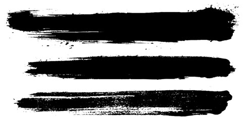 Black and white stripes set isolated on white background. Vector illustration.
