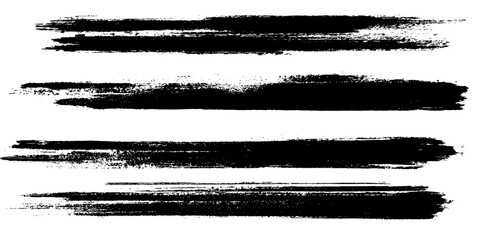 Black and white stripes set isolated on white background. Vector illustration.