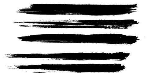 Black and white stripes set isolated on white background vector. 