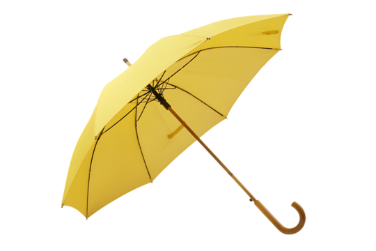 Yellow umbrella isolated on transparent background