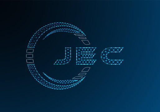 JEC low poly letter logo vector design. JEC lower poly logo design. Low poly logo.
