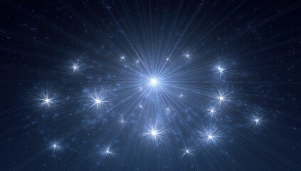 Fototapeta premium 3D LED panel icon featuring bright radiating star clusters, filling the panel with light.