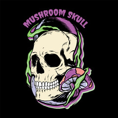 Mushroom skull vector art