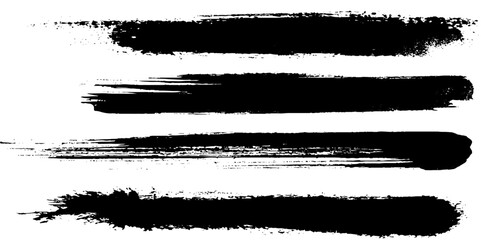 Brush Strokes Vector Set. 