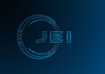 JEI low poly letter logo vector design. JEI lower poly logo design. Low poly logo.