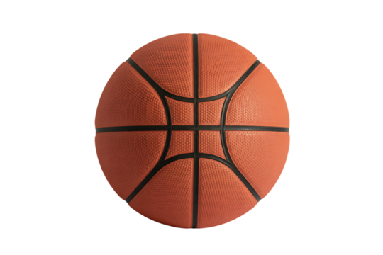 Orange basketball ball isolated on transparent background