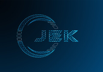 JEK low poly letter logo vector design. JEK lower poly logo design. Low poly logo.