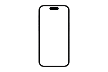 Modern smartphone mockup isolated on transparent background