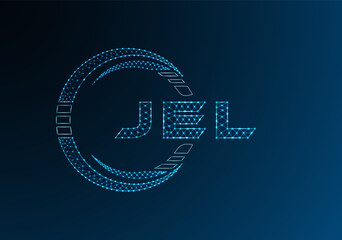 JEL low poly letter logo vector design. JEL lower poly logo design. Low poly logo.