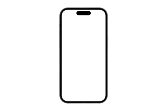 Modern smartphone mockup isolated on transparent background