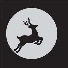 deer silhouette vector, christmas deer silhouette