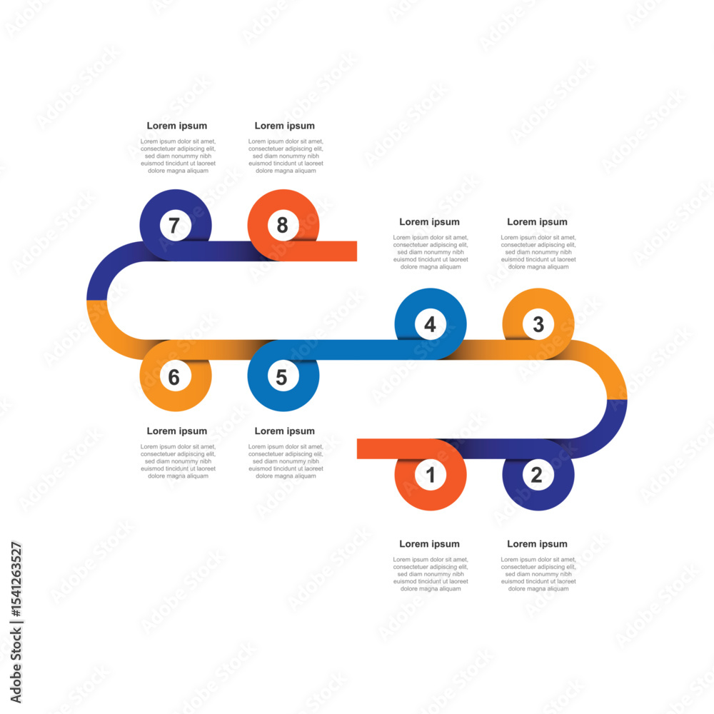 Poster business infographic template vector element. 6 step timeline information graphic. modern banner pre