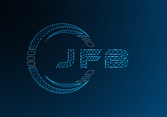 JFB low poly letter logo vector design. JFB lower poly logo design. Low poly logo.