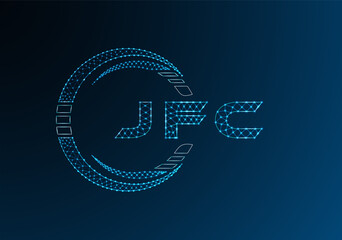 JFC low poly letter logo vector design. JFC lower poly logo design. Low poly logo.