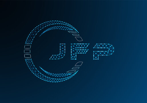 JFP low poly letter logo vector design. JFP lower poly logo design. Low poly logo.