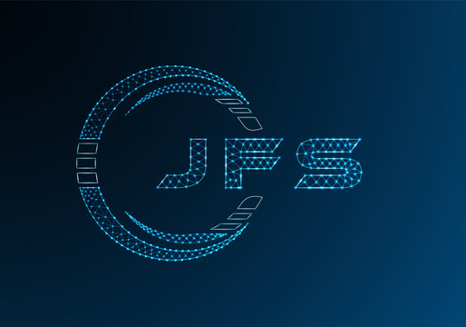 JFS low poly letter logo vector design. JFS lower poly logo design. Low poly logo.