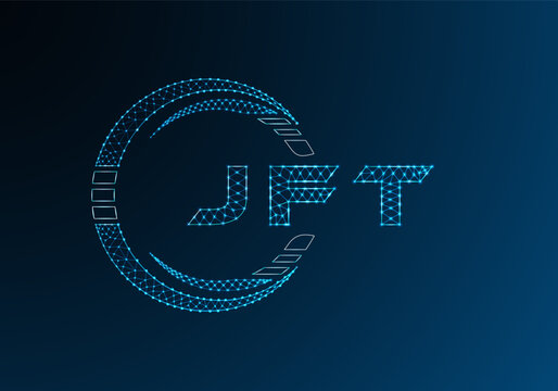 JFT low poly letter logo vector design. JFT lower poly logo design. Low poly logo.
