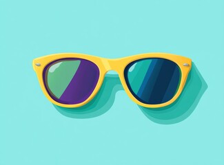 sunglasses on blue background