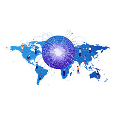 Conceptual vector illustrations of large-scale language models (LLM).
