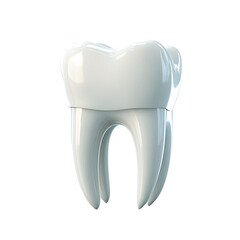 Tooth realistic clean white dental care concept isolated on transparent background