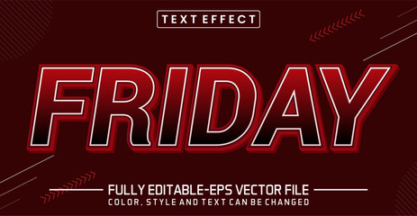 Friday font Text effect editable