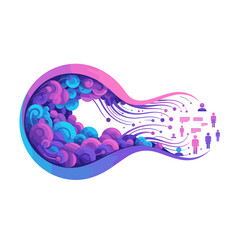 Conceptual vector illustrations of large-scale language models (LLM).